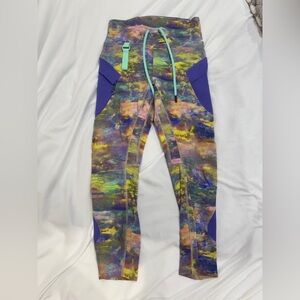 lululemon athletica Multicolor Leggings with Purple Accents